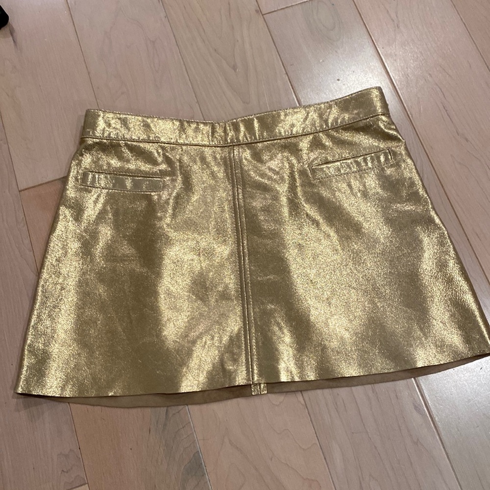 Bonpoint genuine lamb pure soft stretch leather pockets mini skirt